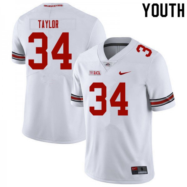 Ohio State Buckeyes #34 Alec Taylor Youth NCAA Jersey White